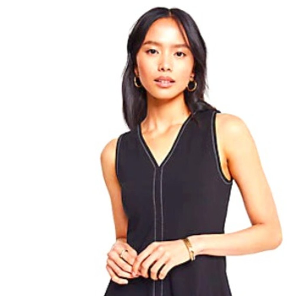 MOVING SALE—BRAND NEW WITH TAGS Ann Taylor STITCHED PONTE PEPLUM TOP IN BLACK
